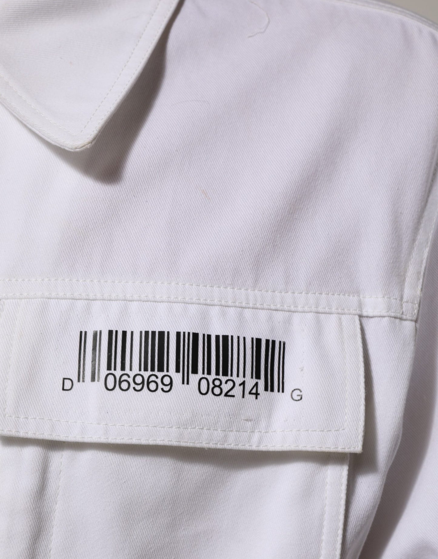 Dolce & Gabbana White Barcode Patch Utility Zip Jumpsuit Pants