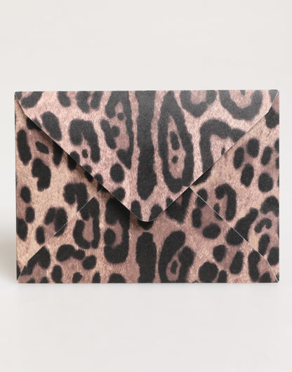 Dolce & Gabbana Multicolor Leopard Print Envelope Paper Post Card Holder