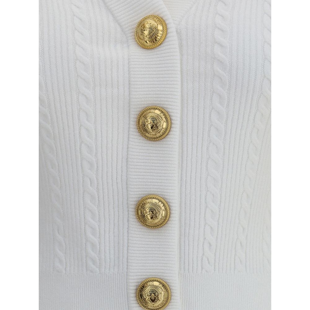 Balmain Ribbed and braided Cardigan