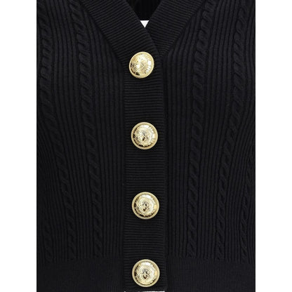 Balmain Ribbed and braided Cardigan