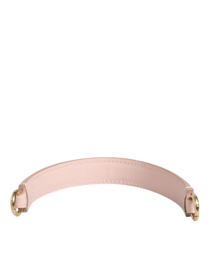 Dolce & Gabbana Strap Pink Leather Gold Tone Big Bag Handle Shoulder Strap