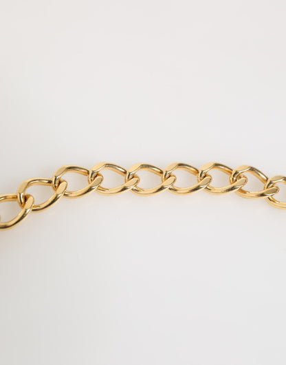 Dolce & Gabbana Multicolor Murano Glass Beads Gold Chain Jewelry Necklace