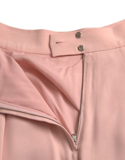 Dolce & Gabbana Light Powder Rose Viscose Pleated Skirt