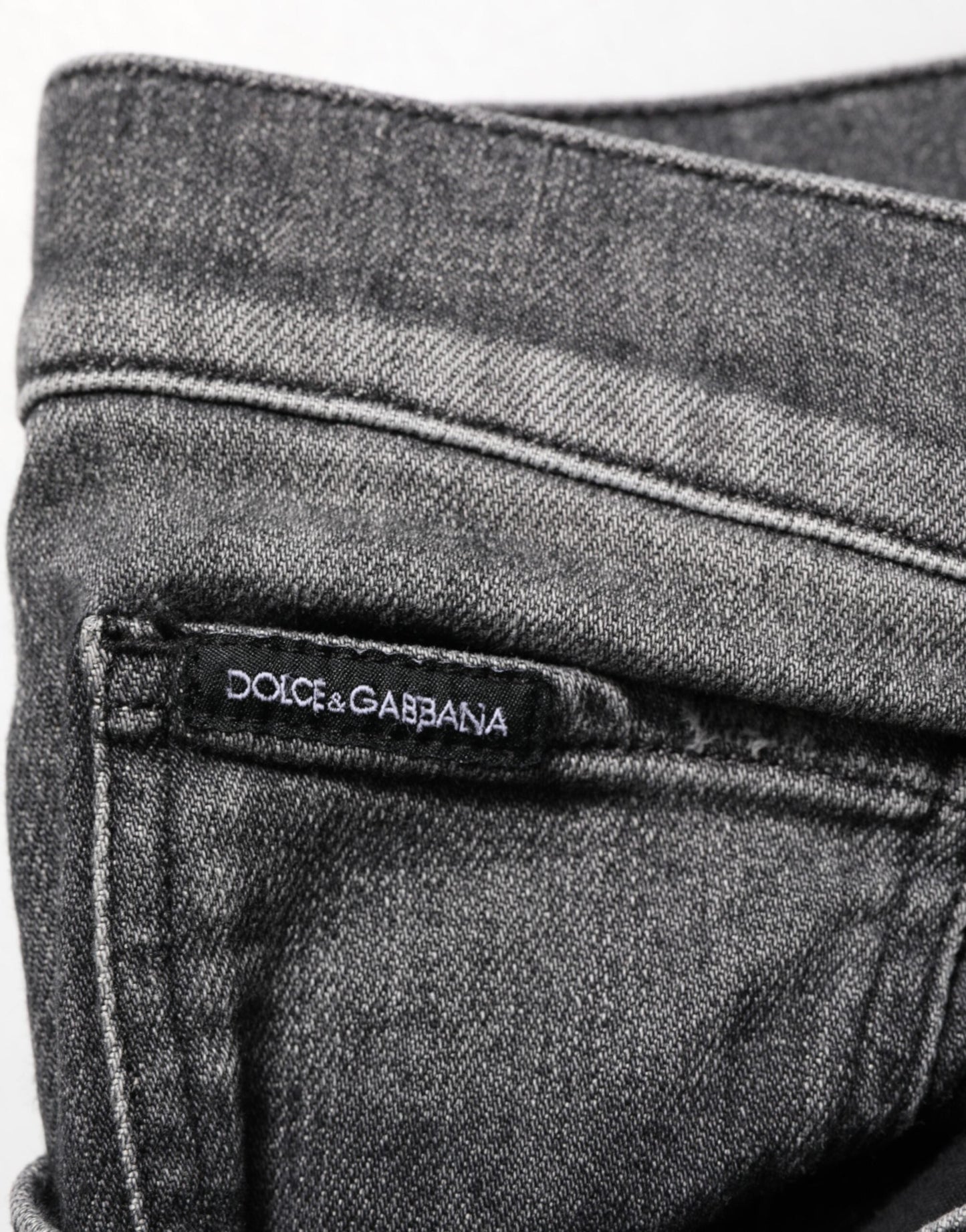 Dolce & Gabbana Black Gray Wash Slim Fit Straight Leg Denim Jeans