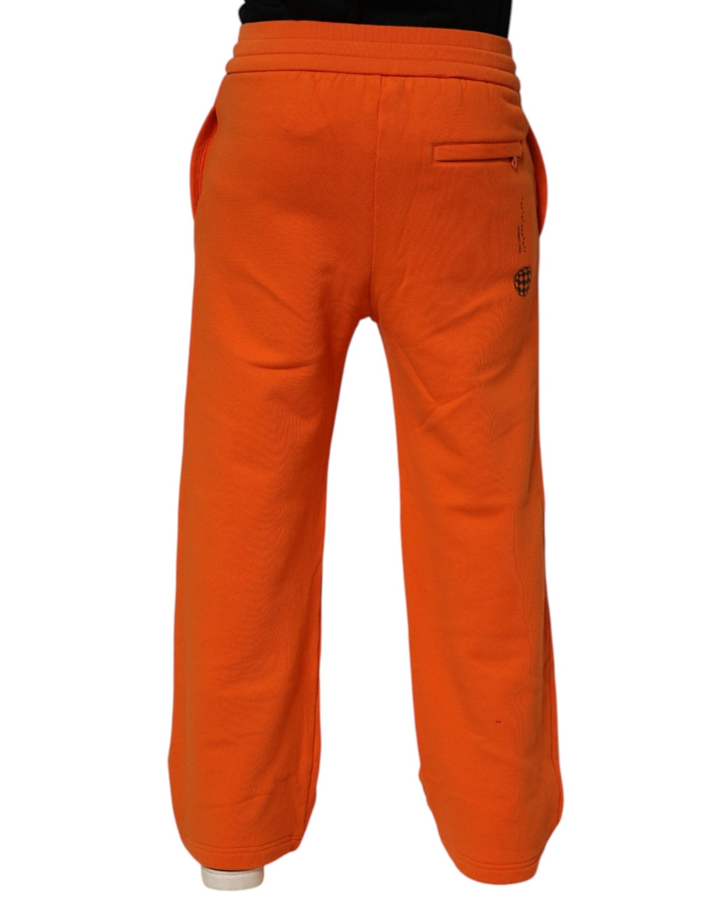 Dolce & Gabbana Orange Cotton DG VIB3 Logo Drawstring Sweatpants Pants