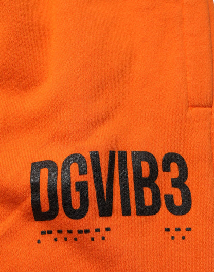 Dolce & Gabbana Orange Cotton DG VIB3 Logo Drawstring Sweatpants Pants