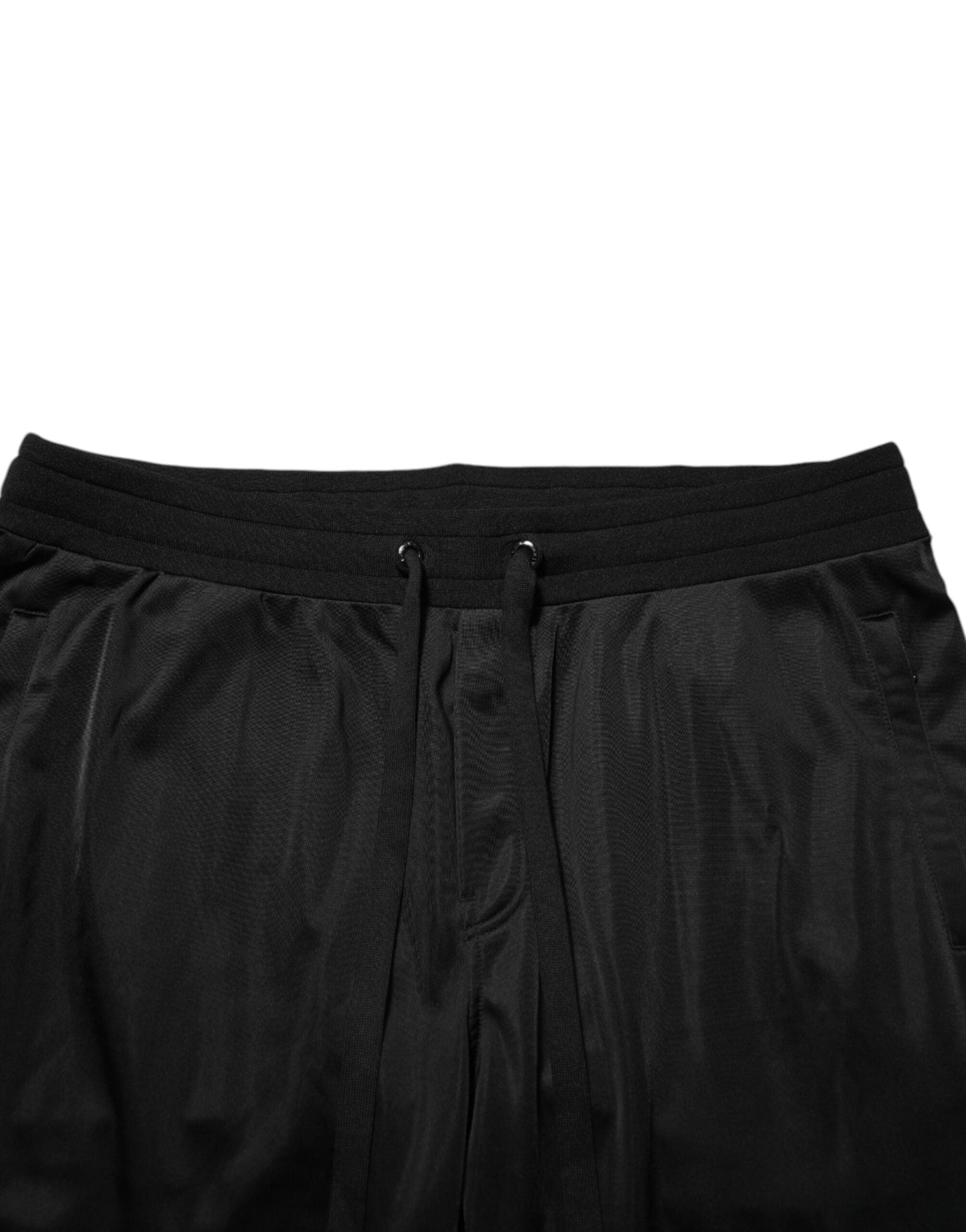 Dolce & Gabbana Black Polyester Logo Plaque Sweatpants Jogger Pants