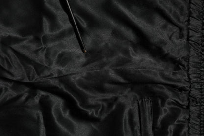 Dolce & Gabbana Black Gold Satin Crown Side Stripe Jogger Pants