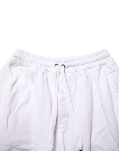 Dolce & Gabbana White Cotton Cargo Trousers Logo Patch Pants