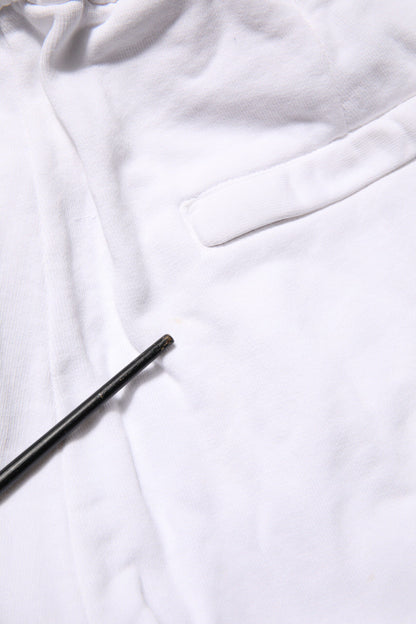 Dolce & Gabbana White Cotton Cargo Trousers Logo Patch Pants