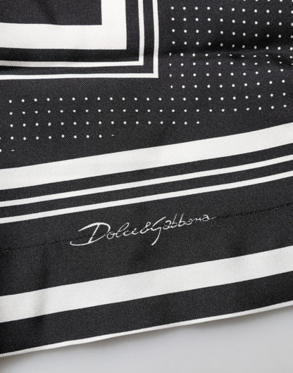 Dolce & Gabbana Black White StripeDot Print Casual Polo Shirt