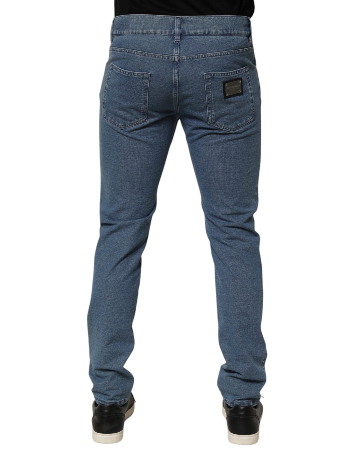 Dolce & Gabbana Blue Cotton Stretch Slim Fit Men Denim Jeans
