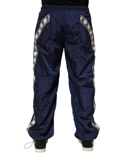 Dolce & Gabbana Blue Nylon Straight Jogger Sweatpants Pants