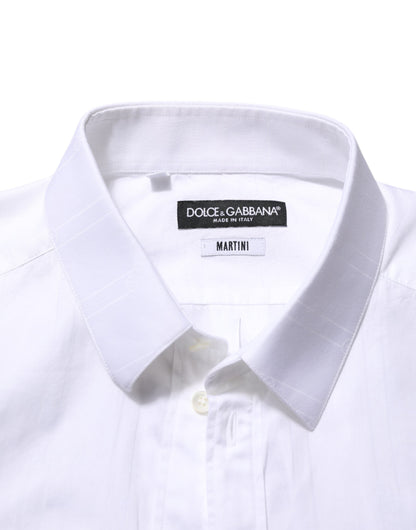 Dolce & Gabbana White Cotton MARTINI Men Formal Dress Shirt