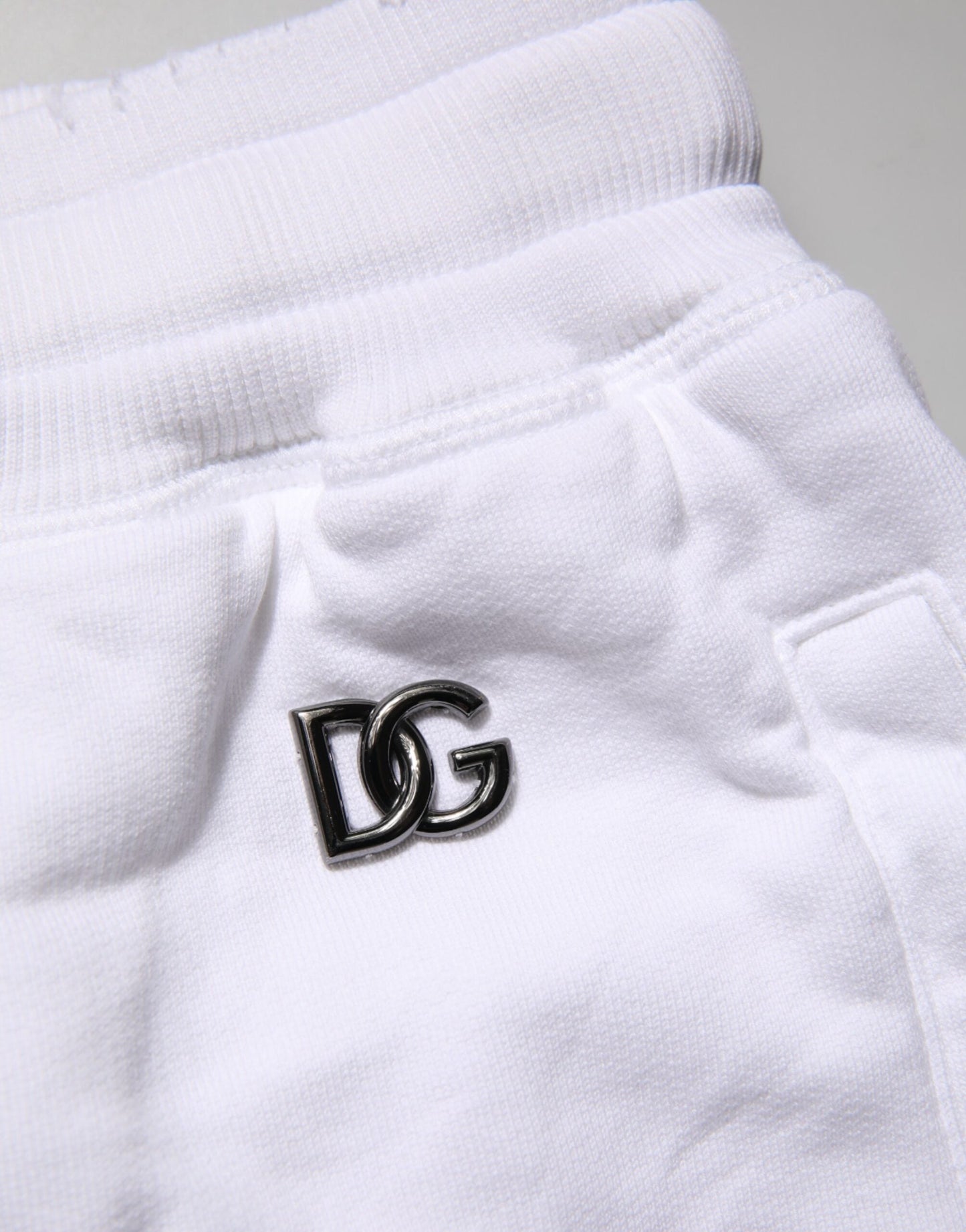 Dolce & Gabbana White Ripped Mid Waist Casual Bermuda Short