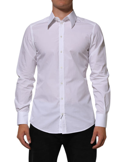 Dolce & Gabbana White Cotton MARTINI Men Formal Dress Shirt