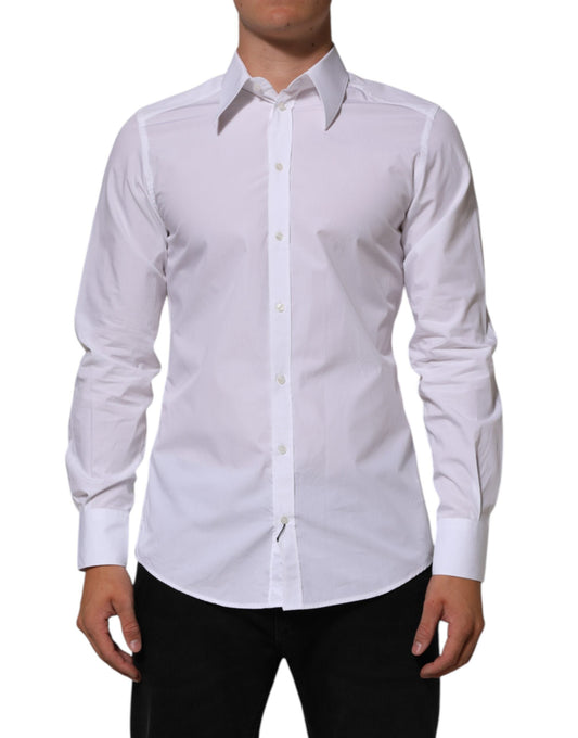 Dolce & Gabbana White Cotton MARTINI Men Formal Dress Shirt
