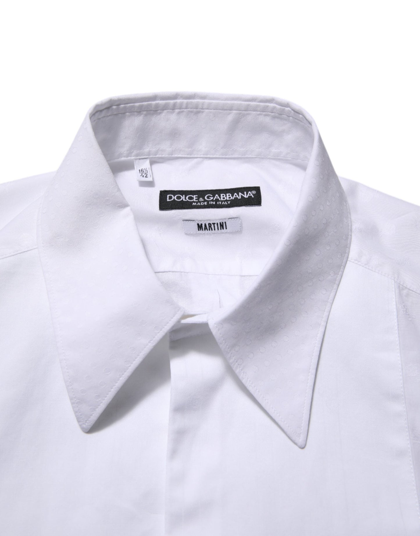 Dolce & Gabbana White Cotton MARTINI Bib Formal Dress Shirt