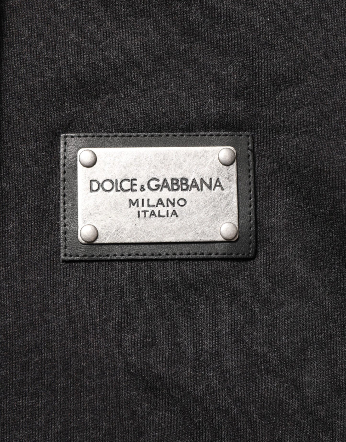 Dolce & Gabbana Black Logo FullZip Hooded Sweatshirt Sweater