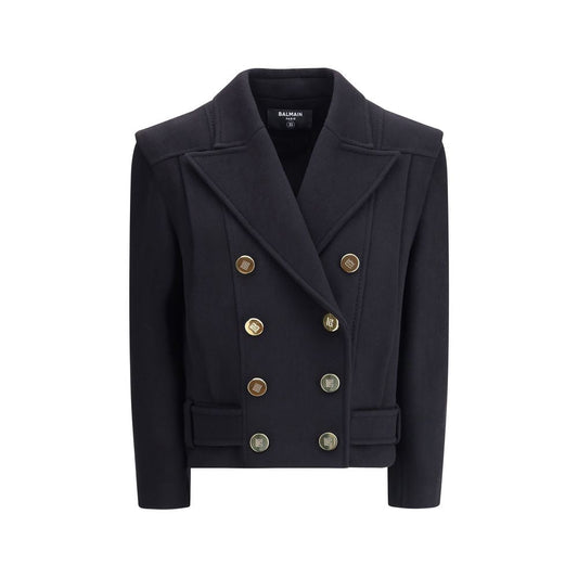 Balmain Wool Double-breasted Coat