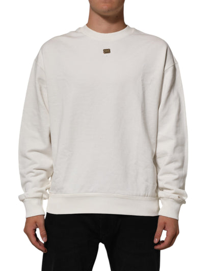 Dolce & Gabbana White DG Logo Crew Neck Sweatshirt Sweater