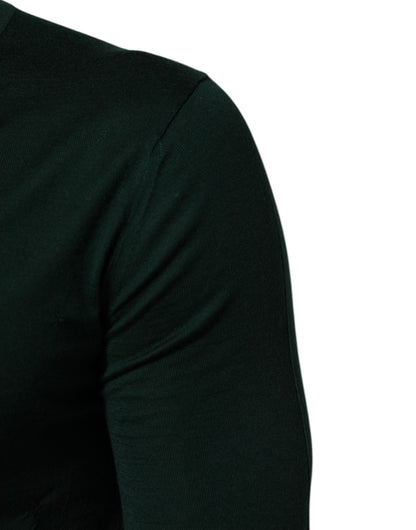 Dolce & Gabbana Dark Green Button Down Men Cardigan Sweater