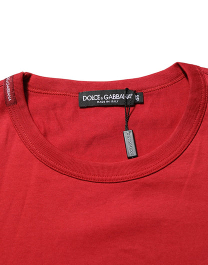 Dolce & Gabbana Red Crown Bee Cotton Short Sleeve T-shirt