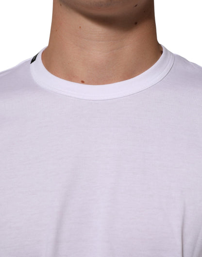 Dolce & Gabbana White Goodluck 2021 Cotton Crew Neck  T-shirt