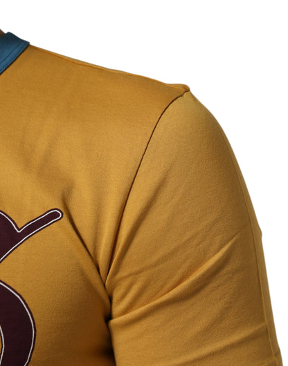 Dolce & Gabbana Yellow Logo Crew Neck Short Sleeves T-shirt