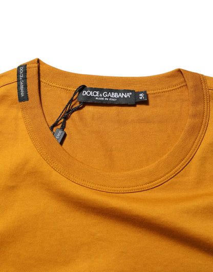 Dolce & Gabbana Golden Brown Crew Neck Short Sleeve T-shirt