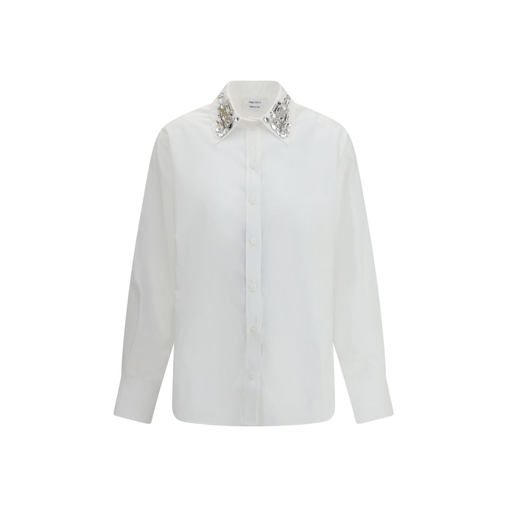 Alexander McQueen Long-sleeved Shirt with embellished collar