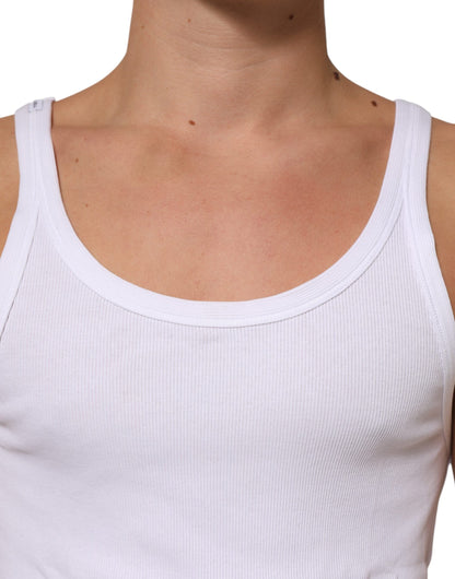 Dolce & Gabbana White Sleeveless Round Neck Tank Top T-shirt