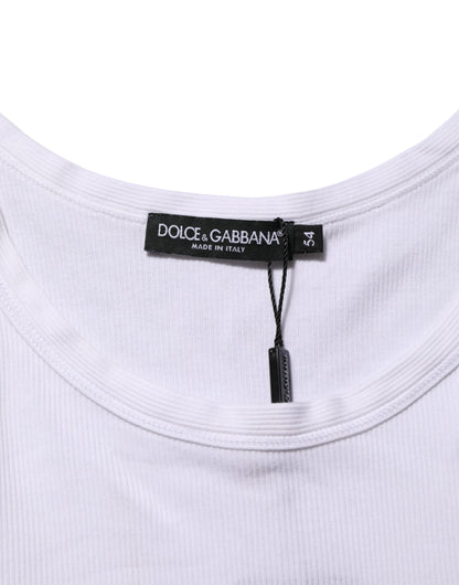 Dolce & Gabbana White Sleeveless Round Neck Tank Top T-shirt
