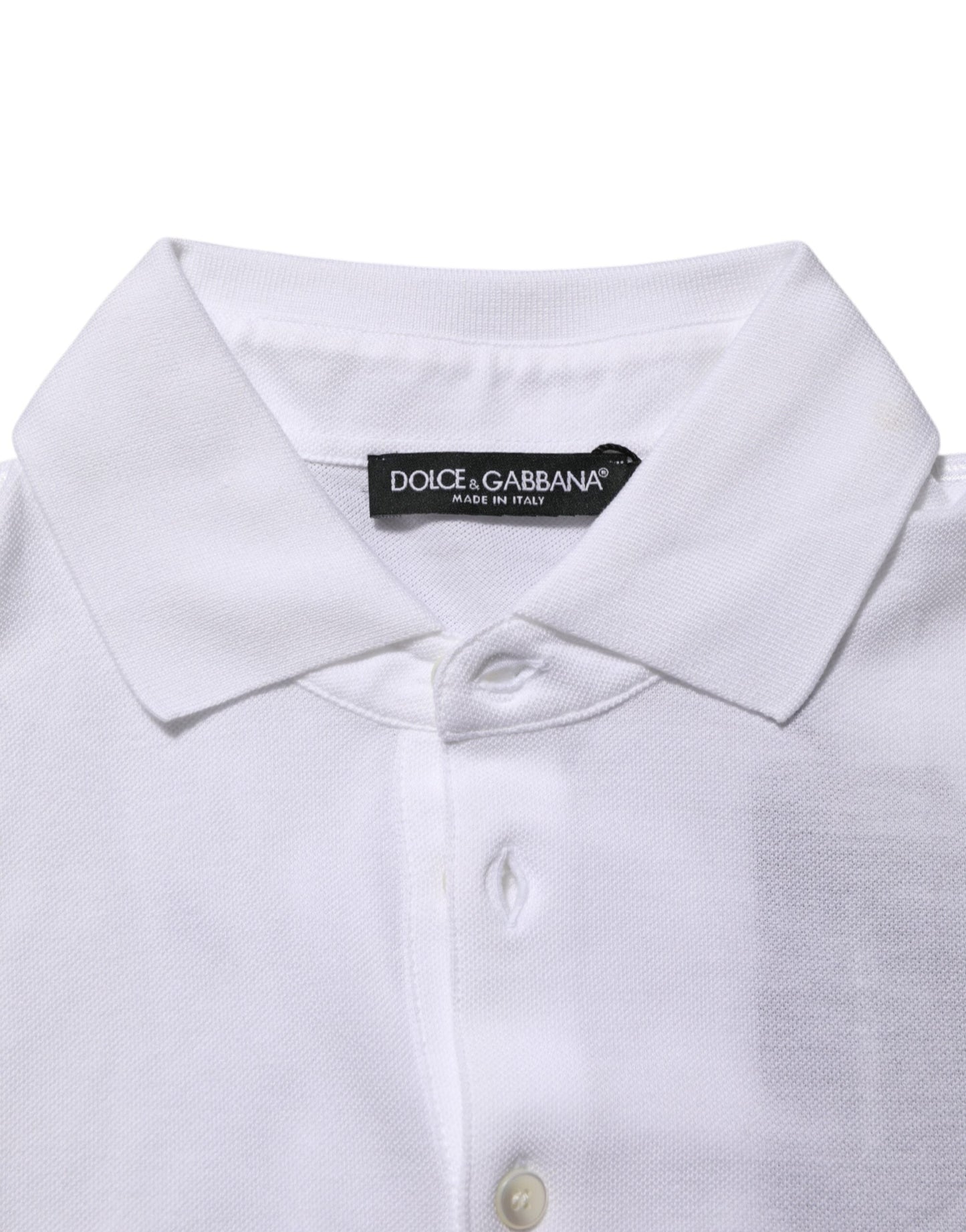 Dolce & Gabbana White Collared Short Sleeves Polo Men T-shirt