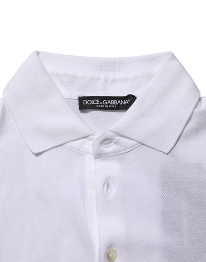 Dolce & Gabbana White Collared Short Sleeves Polo Men T-shirt