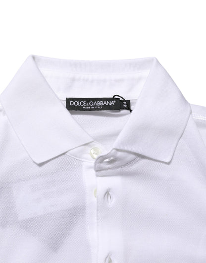 Dolce & Gabbana White Collared Short Sleeves Polo T-shirt