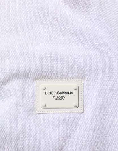 Dolce & Gabbana White Collared Short Sleeves Polo T-shirt