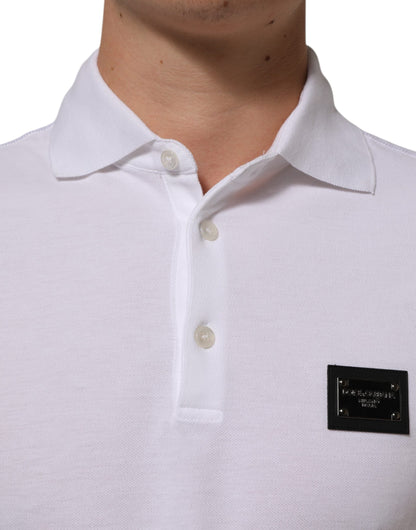 Dolce & Gabbana White Collared Short Sleeves Polo Men T-shirt
