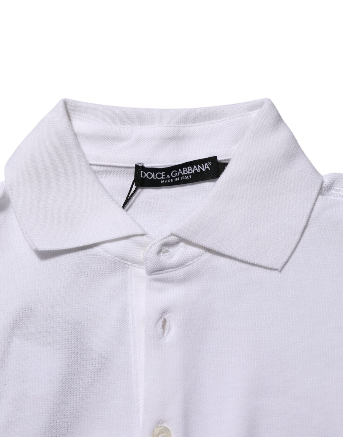 Dolce & Gabbana White Collared Short Sleeves Polo Men T-shirt