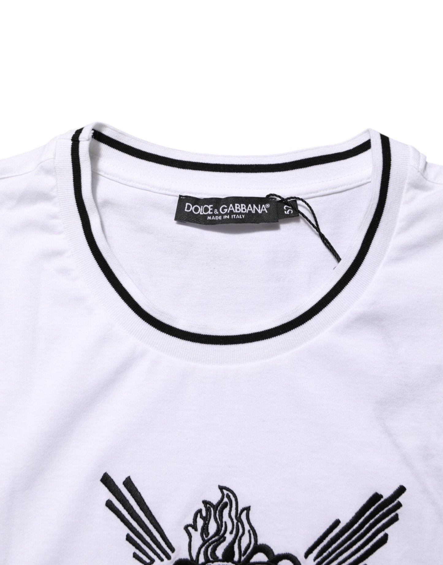Dolce & Gabbana White Sacred Heart Short Sleeve Men T-shirt