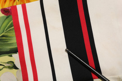 Dolce & Gabbana Multicolor Pachwork Charmeuse Floral Shift Dress