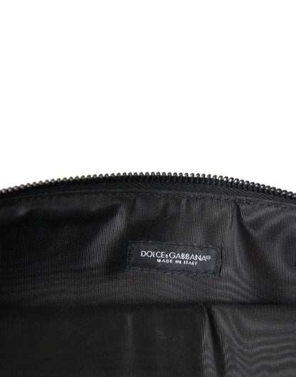 Dolce & Gabbana Multicolor Leopard Jacquard Logo Plaque Document Briefcase Bag