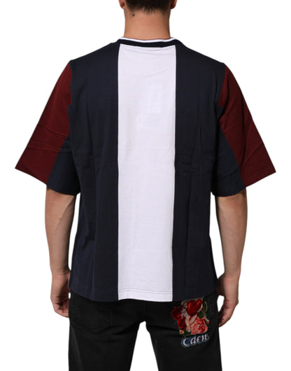 Dolce & Gabbana Multicolor Striped Cotton Men Crew Neck T-shirt