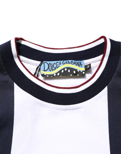 Dolce & Gabbana Multicolor Striped Cotton Men Crew Neck T-shirt