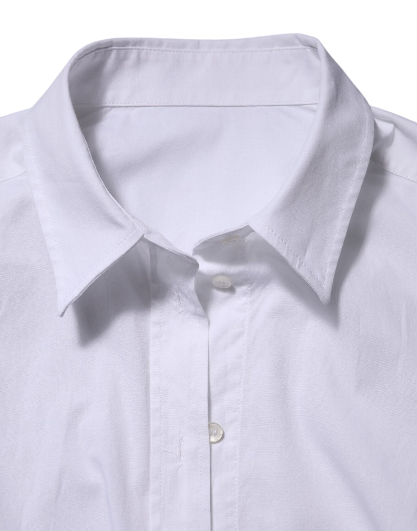 Dolce & Gabbana White Cotton Collared Dress Formal Shirt Top