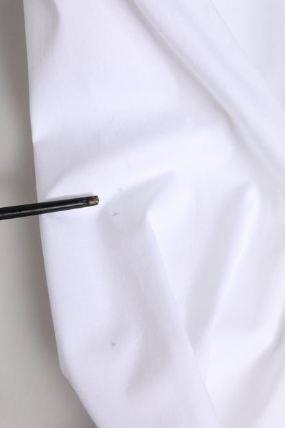 Dolce & Gabbana White Cotton Collared Buttoned Dress Shirt Top