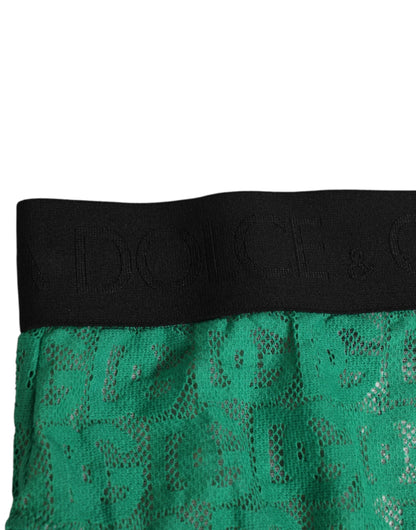 Dolce & Gabbana Green DG Logo Lace High Brief Panty Underwear