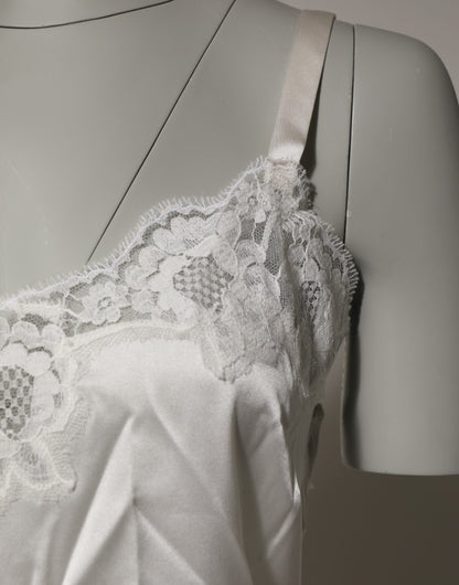 Dolce & Gabbana Off White Floral Lace Tank Lingerie Top Underwear