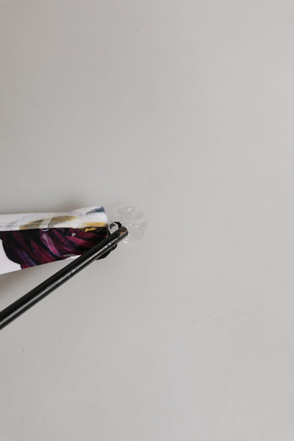 Dolce & Gabbana White Floral Print Halter Bikini Top Swimwear