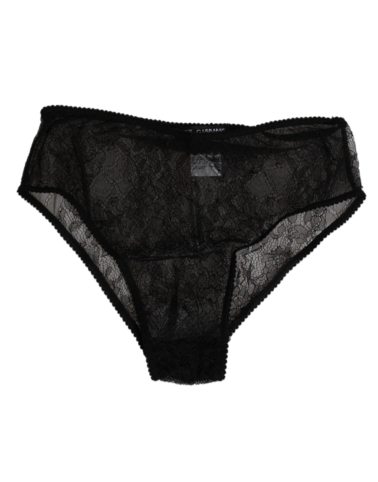 Dolce & Gabbana Black Nylon Stretch High Waist Panty Underwear